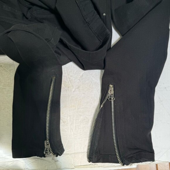 Joe's Ankle Zipper Jeans Jegging Black Cotton Stretch Skinny Pants Goth Witchy M - Picture 12 of 16